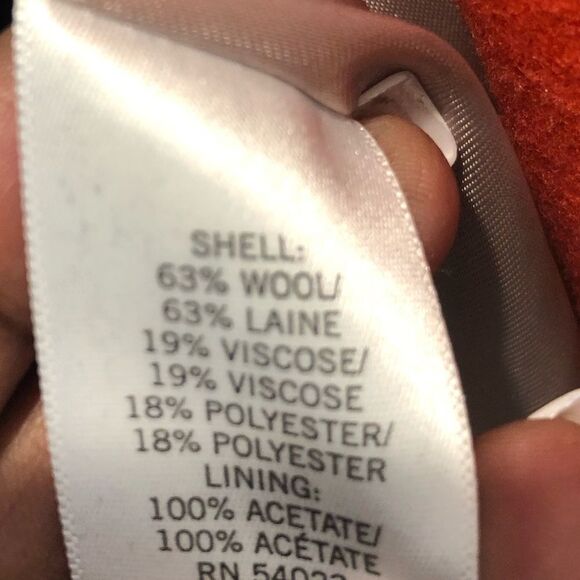 Banana Republic orange belted pea coat with hood size medium - Picture 13 of 16